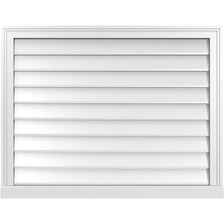 Vertical Surface Mount PVC Gable Vent W/ 2W X 2H , Brickmould Sill Frame, 36W X 28H